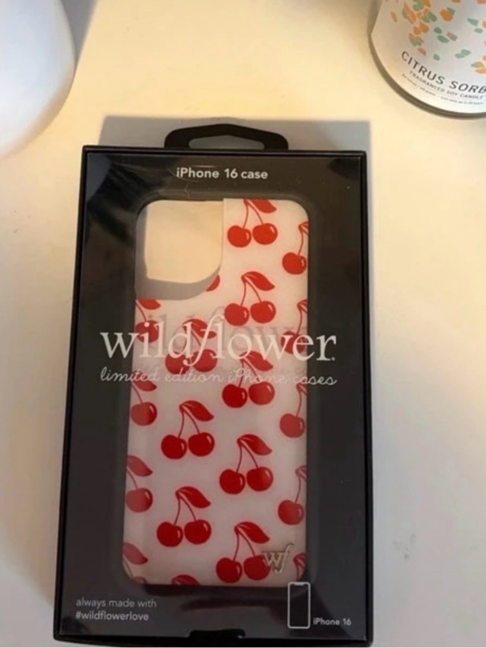 Wildflower White and Red Cherry iPhone 16 Case
